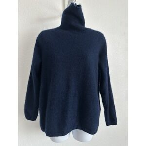 Women's 1X Navy Charter Club Luxe Turtleneck Cashmere Sweater Classic